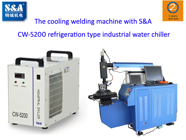 One of our customers engaged in welding machine replaced their heat radiating water chiller with S&A CW-5200 refrigeration type industrial water chiller