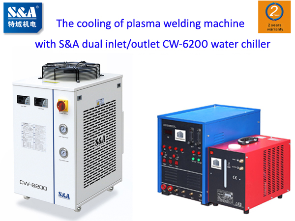 The cooling of plasma welding machine with S&A dual inlet/outlet CW-6200 water chiller