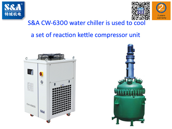 S&A CW-6300 water chiller is used to cool a set of reaction kettle compressor unit