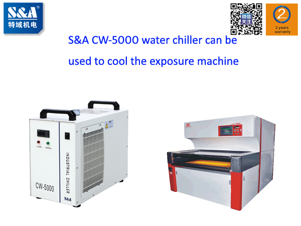 With Â±0.3â„ƒ precisely temperature control, S&A CW-5000 water chiller can be used to cool the exposure machine