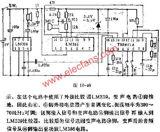 TM0071A for resistive voice-changing circuit diagram 