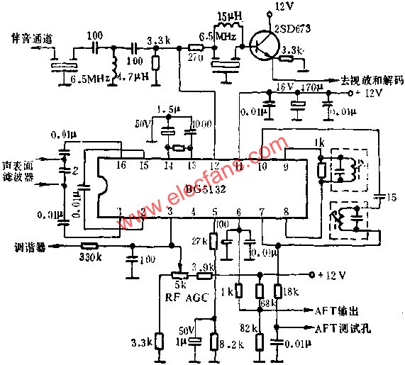 Application circuit diagram of integrated circuit in BG5132 image 