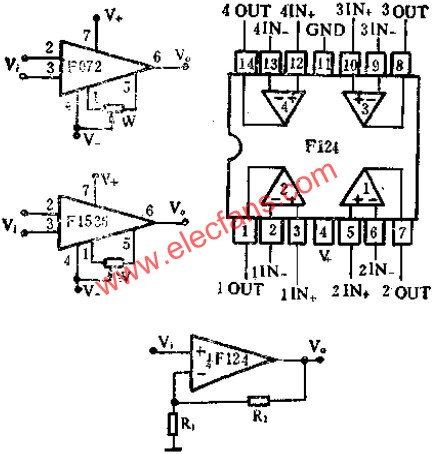 Typical wiring diagram for the op amp 