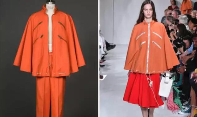 The picture shows Bonnie Cashin 1978 design (left) and CALVIN KLEIN 2018 spring and summer series (right)