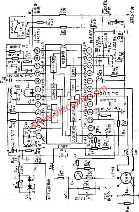 LH11215 principle block diagram and external circuit diagram 