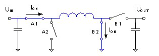 Boost converter current flow in the conduction phase