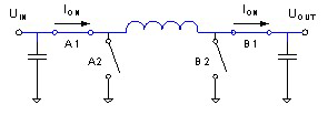 Buck converter current flow in the conduction phase