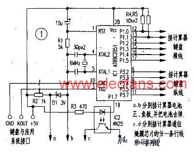 The method of using the old computer designed single-chip system universal keyboard 