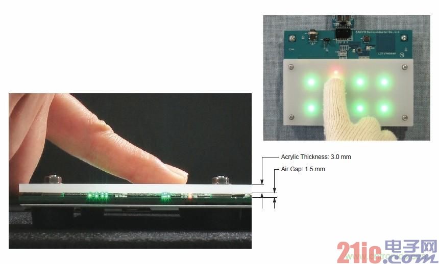 Figure 7. ON Semiconductor Capacitive Touch Sensors are highly sensitive, support gloved touch, and support air gap applications