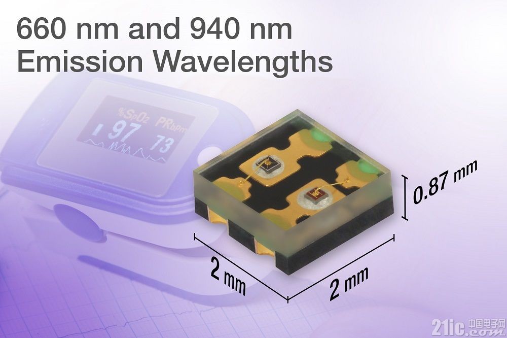 New two-color LED saves valuable space for wearable and medical monitoring systems