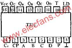 T214 pinout outer lead arrangement and function circuit diagram 