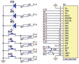 Keyboard display and indicator circuit diagram