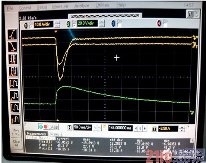 Test voltage 35V and current 18.85A