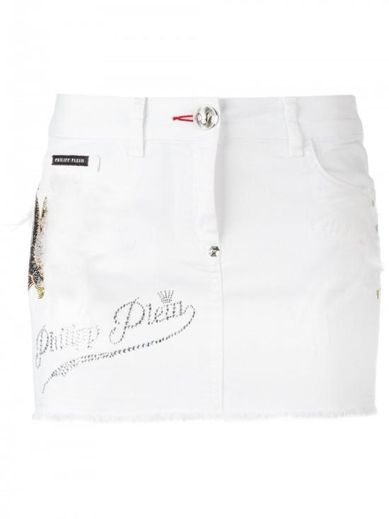 PHILIPP PLEIN Rhinestone Parrot Mini Skirt $1,331