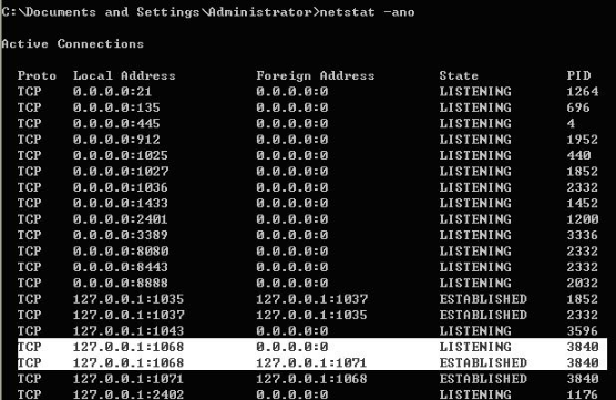 Netstat view port usage