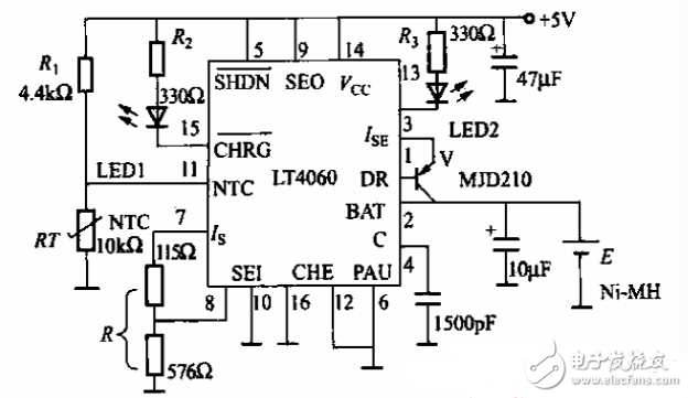 Ni-MH battery charger design summary (five analog circuit design schematics)