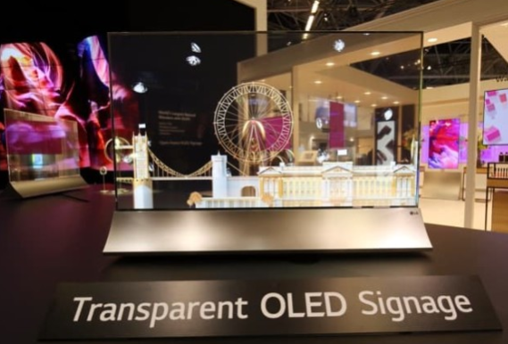 LG transparent OLED display is eye-catching 55-inch curvature fixed up to 80 degrees