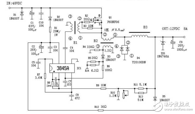 48v to 12v converter circuit diagram (five 48v to 12v converter circuit schematic diagram)