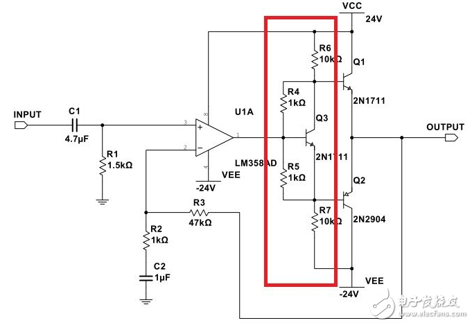 Detailed explanation of OCL power amplifier differential amplifier circuit