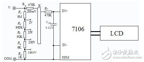 Digital multimeter circuit diagram Daquan (analog-to-digital conversion circuit / display driver circuit)