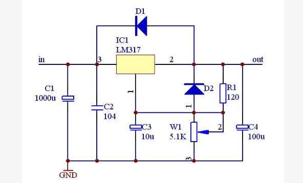 The voltage regulator lm317 application circuit diagram Daquan (twelve lm3 ...