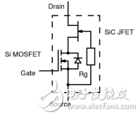 Figure 2: “Co-source†arrangement of Si MOSFETs and SiC JFETs