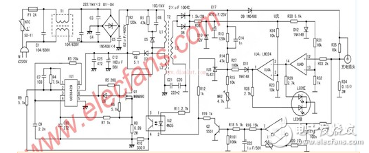 3842 charger circuit diagram Daquan (UC3842/lm324/KA3842 charger circuit detailed)