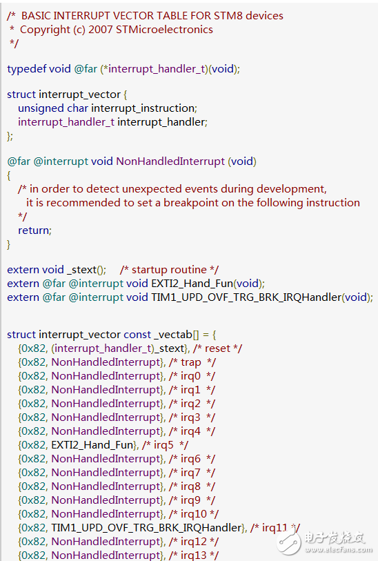 External interruption of STM8 button recognition related content