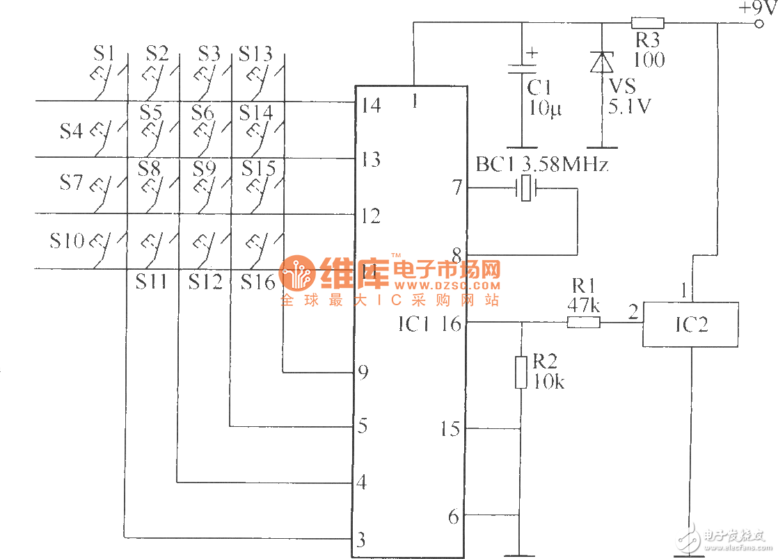 16-way wireless remote control switch circuit DIY production