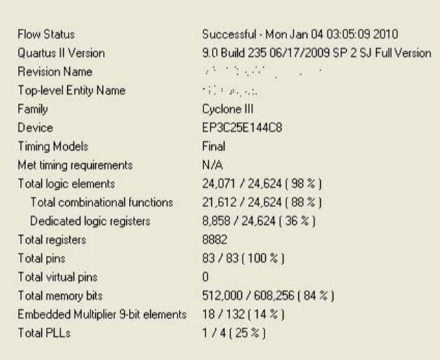 Parsing the FPGA's on-chip resource usage (combination logic and timing logic)