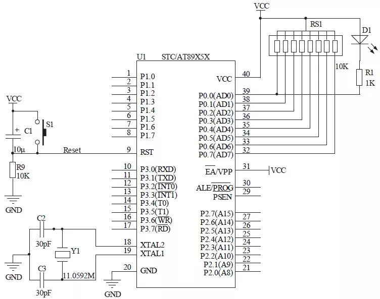 [skill seconds get] microcontroller minimum system composition and I/O output control knowledge learning