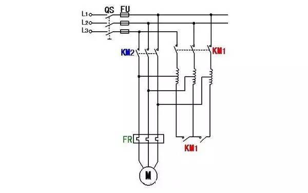 Three-phase asynchronous motor start control circuit diagram