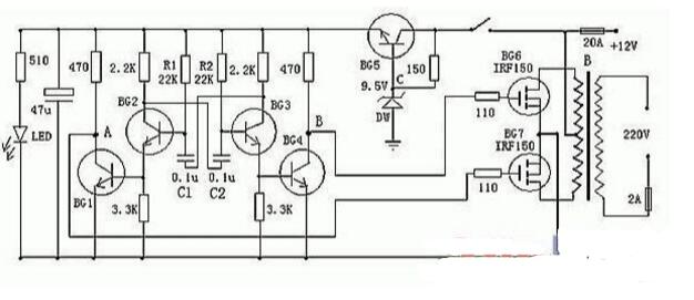 Inverter circuit diagram introduction (TL494/555 inverter/pure sine wave inverter circuit)