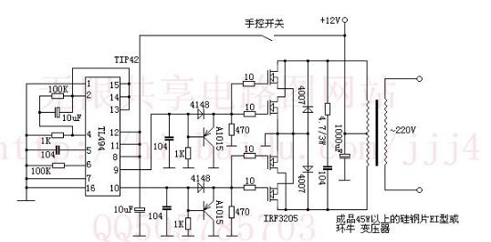 Inverter circuit diagram introduction (TL494/555 inverter/pure sine wave inverter circuit)