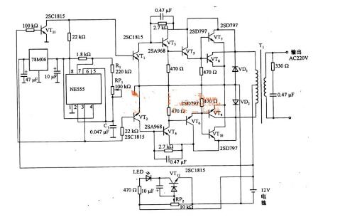 Inverter circuit diagram introduction (TL494/555 inverter/pure sine wave inverter circuit)