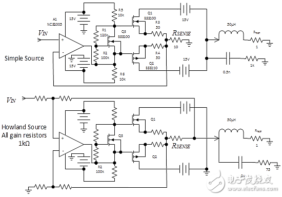 Relevant design for simple and accurate bidirectional current source