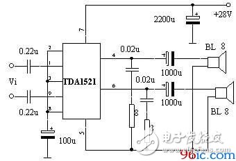 Connection of TDA1521 to OTL Circuit