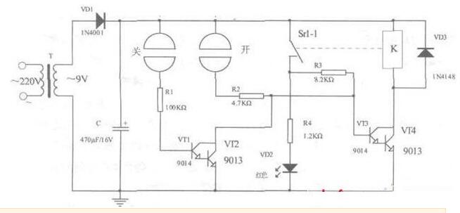 Simple touch switch schematic diagram