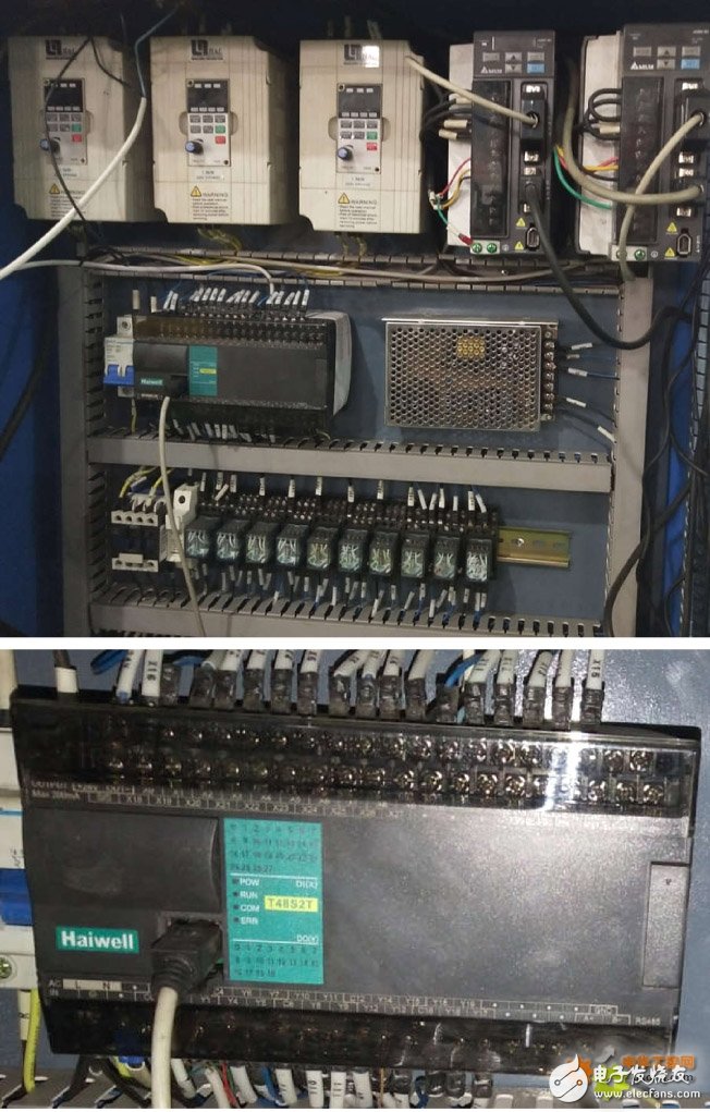 T48S2T transistor output type PLC, used in the design of bag sewing machine