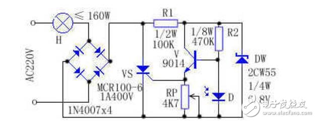 Simple light control circuit diagram physical diagram