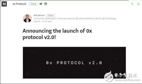 Decentralized transaction protocol 0xproject team launched version 2.0, which can officially support ERC721 standard token