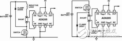 Based on AD8205 series high-side current sensor internal circuit and principle analysis