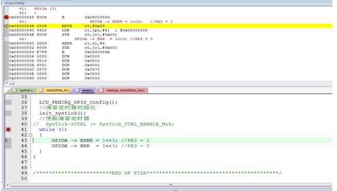 Based on the way of registering and calling library functions, compare and test the read and write IO time of STM32