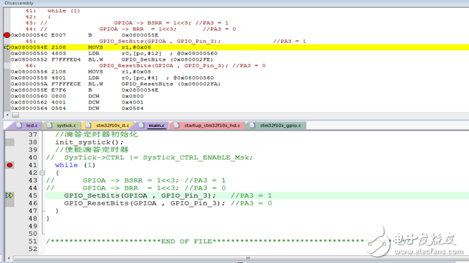 Based on the way of registering and calling library functions, compare and test the read and write IO time of STM32