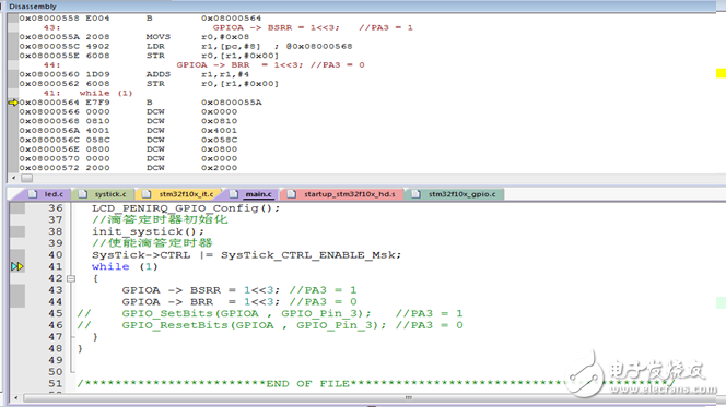 Based on the way of registering and calling library functions, compare and test the read and write IO time of STM32