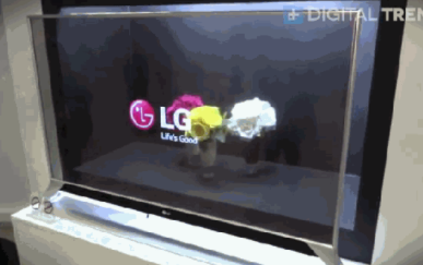 LG transparent OLED display is eye-catching 55-inch curvature fixed up to 80 degrees