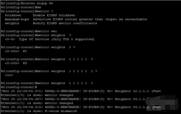 Eigrp metric calculation formula