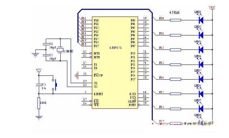 51 single chip water lamp circuit diagram Daquan