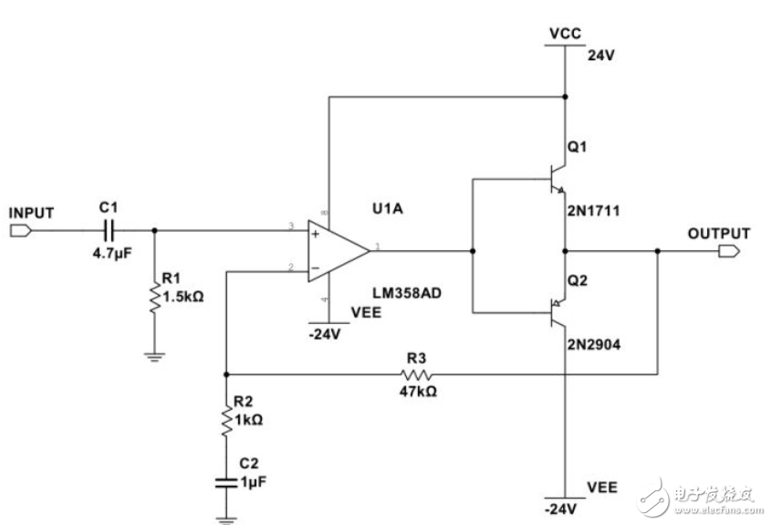 Detailed explanation of OCL power amplifier differential amplifier circuit