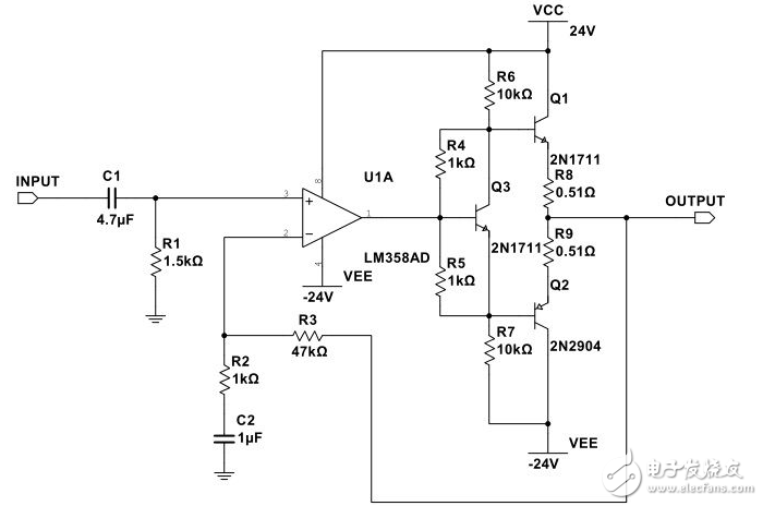 Detailed explanation of OCL power amplifier differential amplifier circuit